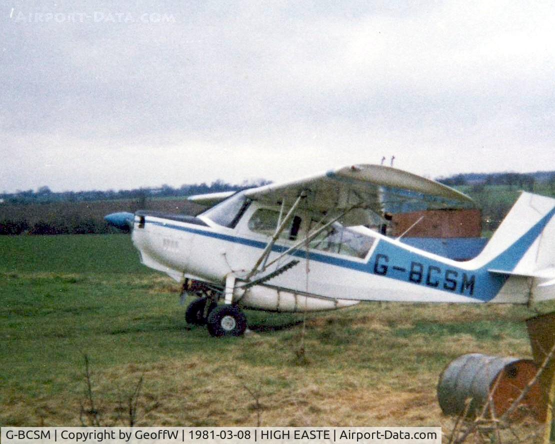 G-BCSM, 1974 Bellanca 8GCBC Scout C/N 108-74, Bellanca 8GCBC G-BCSM at High Easter, Essex 1981