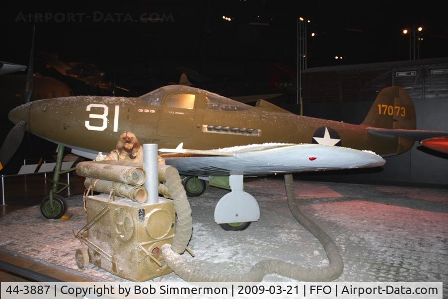 44-3887, 1944 Bell P-39Q Airacobra C/N Not found 44-3887, 1944 Bell P-39Q Aircobra restored to the single-seat P-39J configuration and painted as 41-7073. On display at USAF Museum in Dayton, Ohio