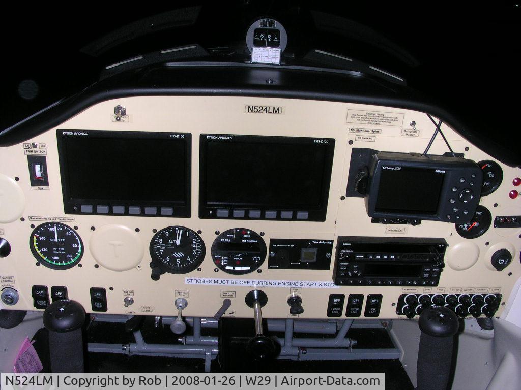 N524LM, 2007 Tecnam P-2002 Sierra C/N 258, 4LM panel, 1/26/08