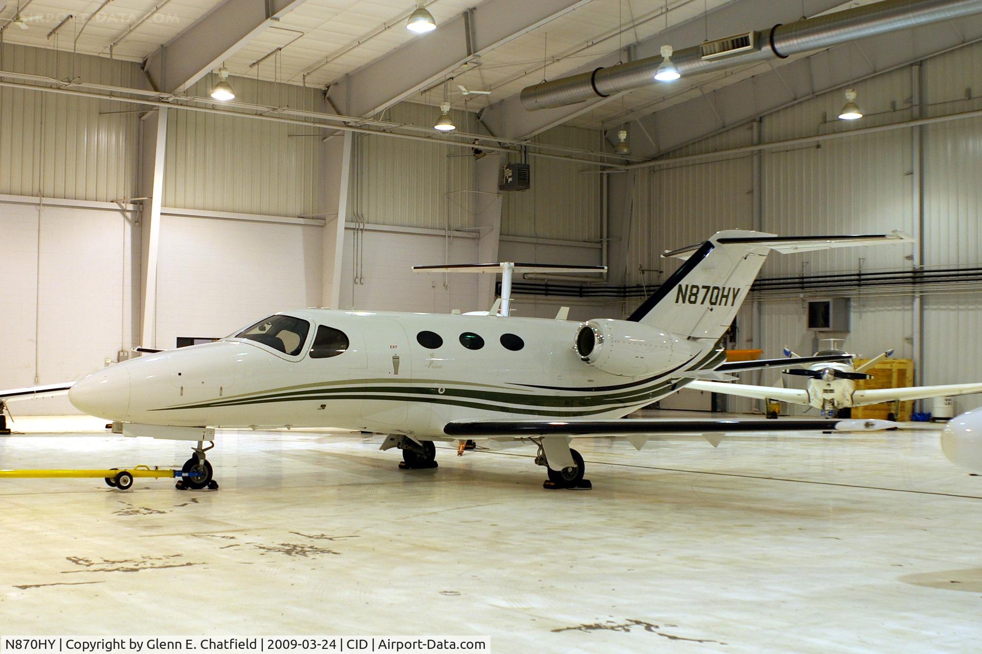 N870HY, Cessna 510 Citation Mustang C/N 510-0166, In the Landmark FBO hangar