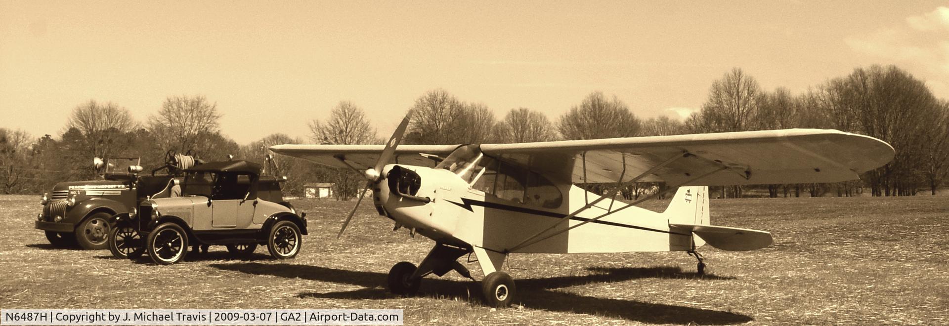 N6487H, 1946 Piper J3C-65 Cub C/N 19668, Step back in time at Peachstate.