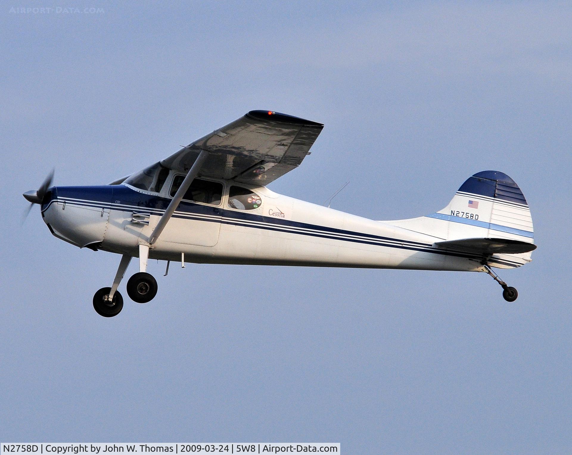 N2758D, 1952 Cessna 170B C/N 25300, Departing runway 4