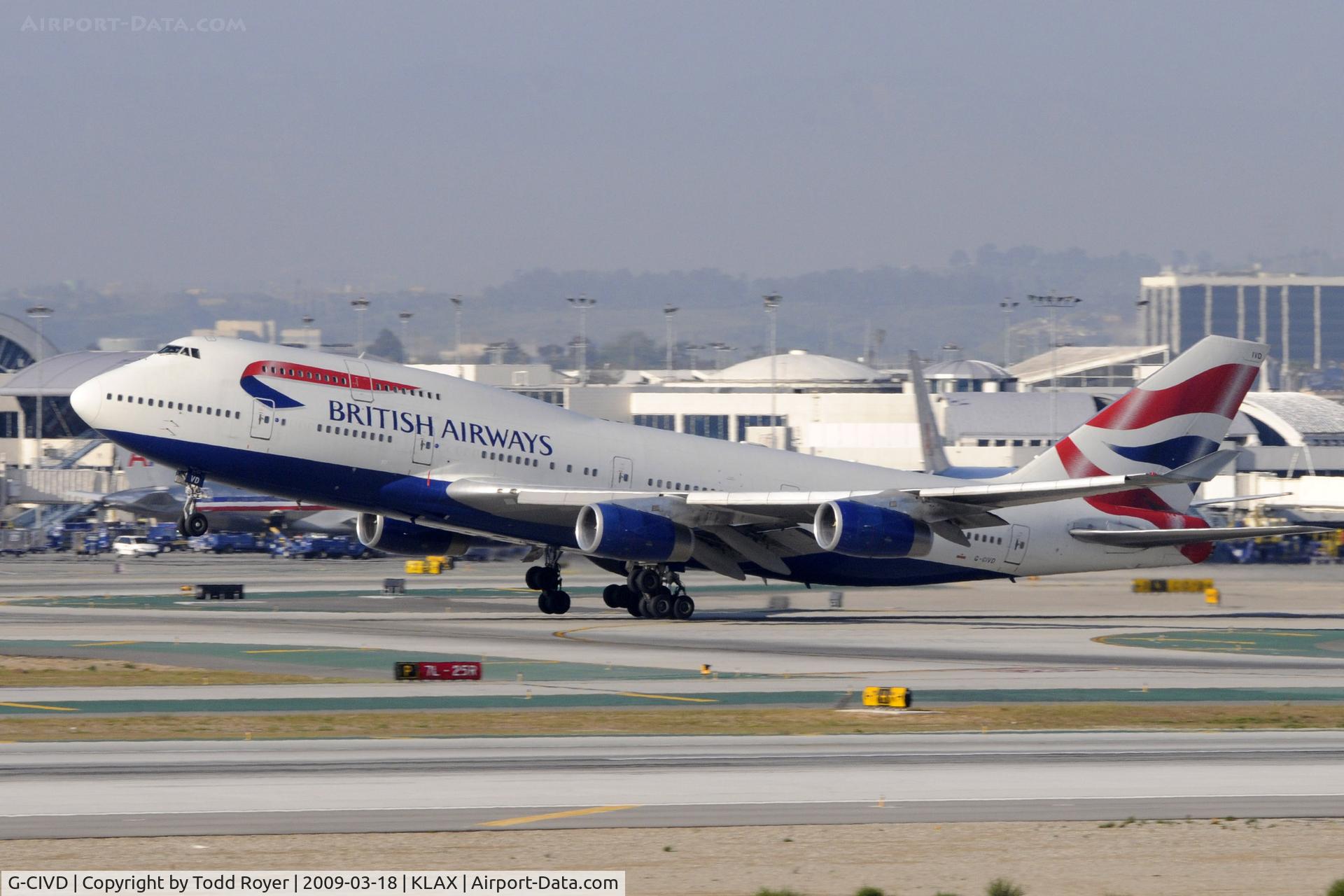 G-CIVD, 1994 Boeing 747-436 C/N 27349, Departing LAX on 25R