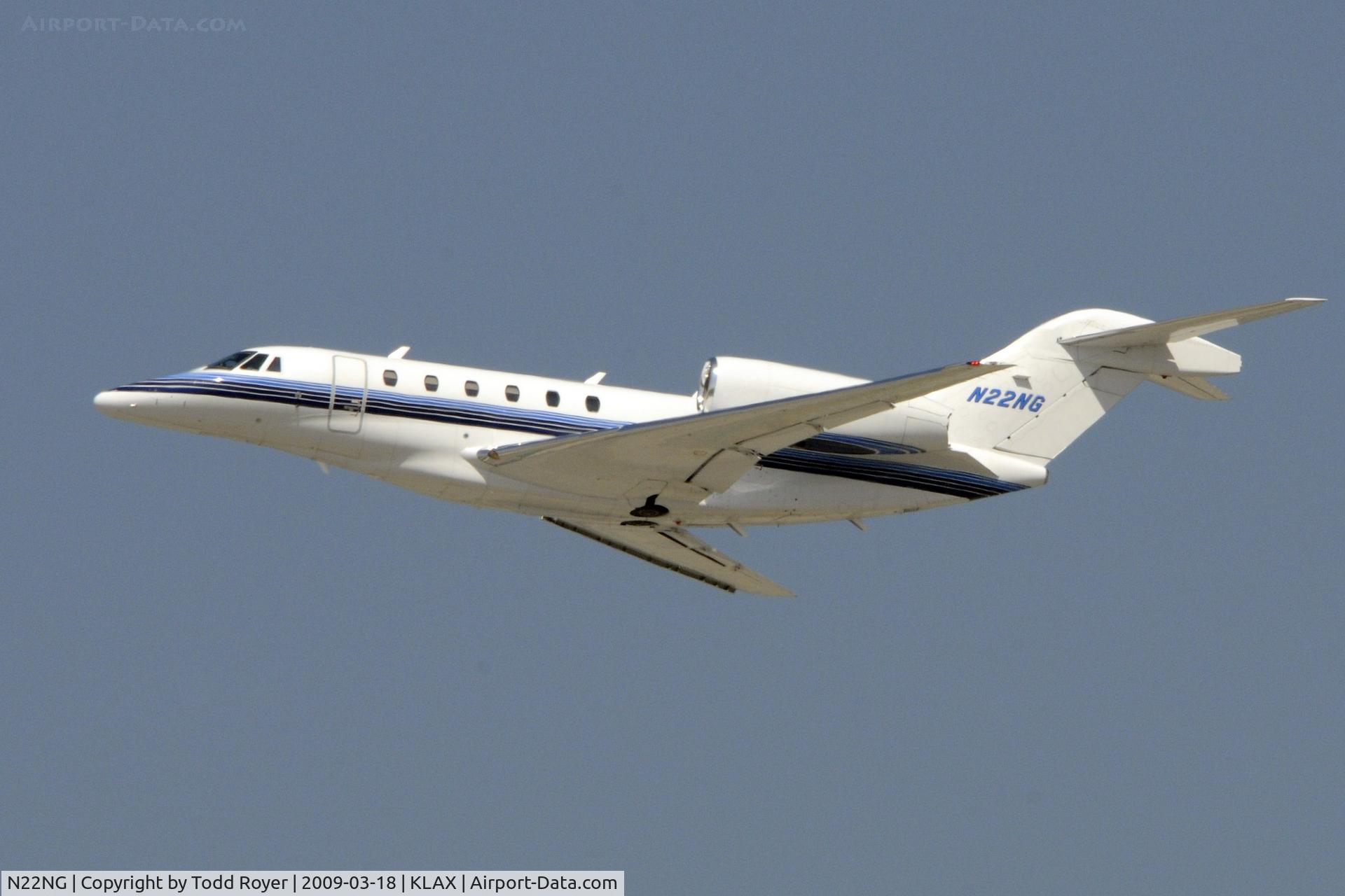 N22NG, 2002 Cessna 750 Citation X C/N 750-0204, Departing LAX on 25L