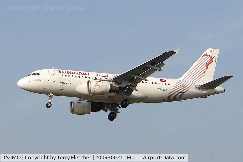 TS-IMO, 2001 Airbus A319-114 C/N 1479, Tunis Air A319 at Heathrow