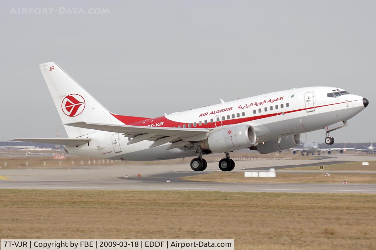 7T-VJR, 2002 Boeing 737-6D6 C/N 30545, taking off RW18W at EDDF