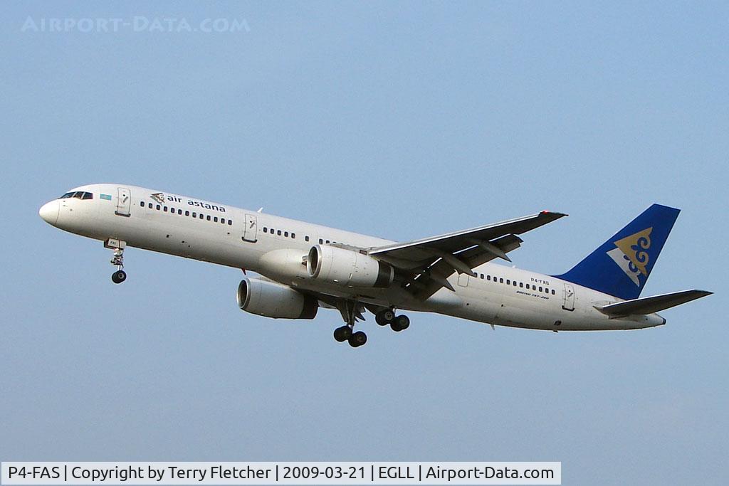 P4-FAS, 1998 Boeing 757-2G5 C/N 29489, Air Astana B757 at Heathrow