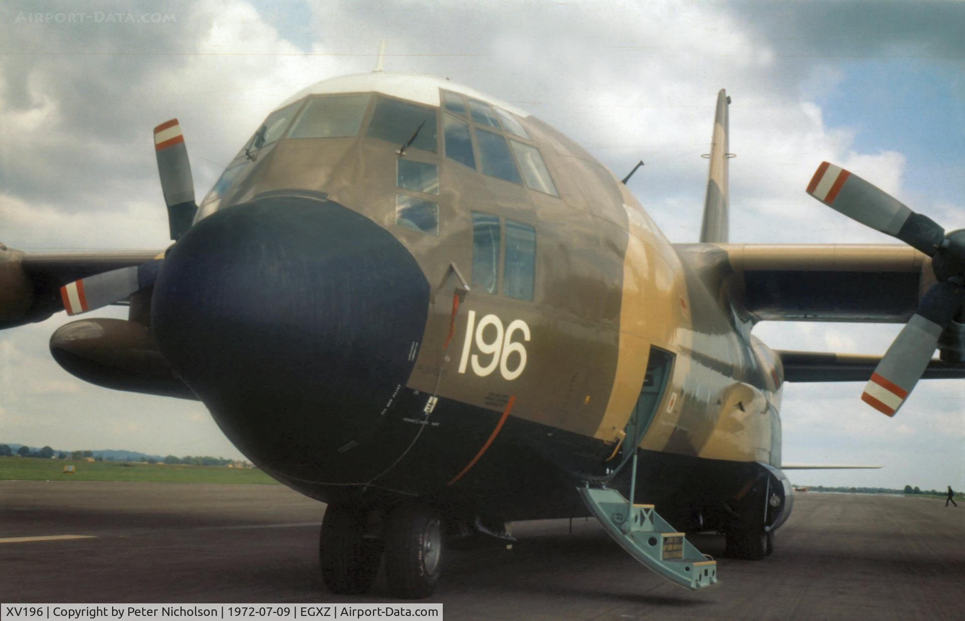 XV196, 1967 Lockheed C-130K Hercules C.1 C/N 382-4217, Hercules C.1 of the Lyneham Transport Wing at the 1972 Topcliffe Open Day.