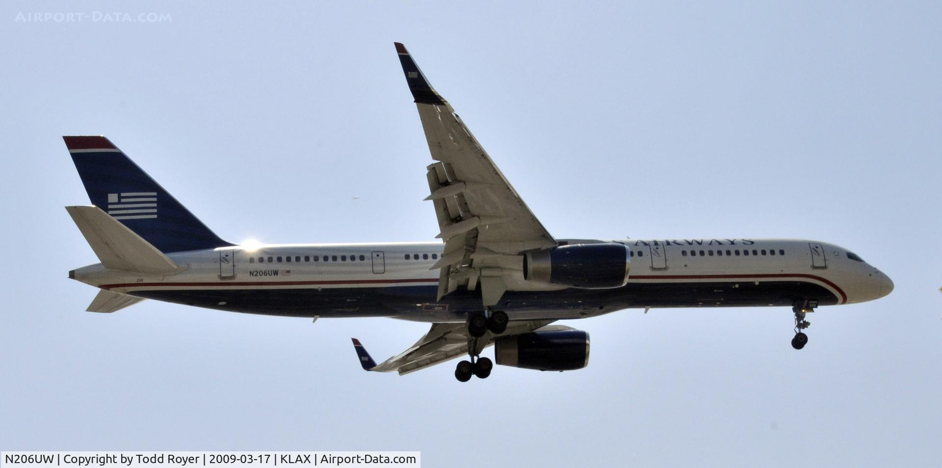 N206UW, 1995 Boeing 757-2B7 C/N 27808, Landing 24R at LAX