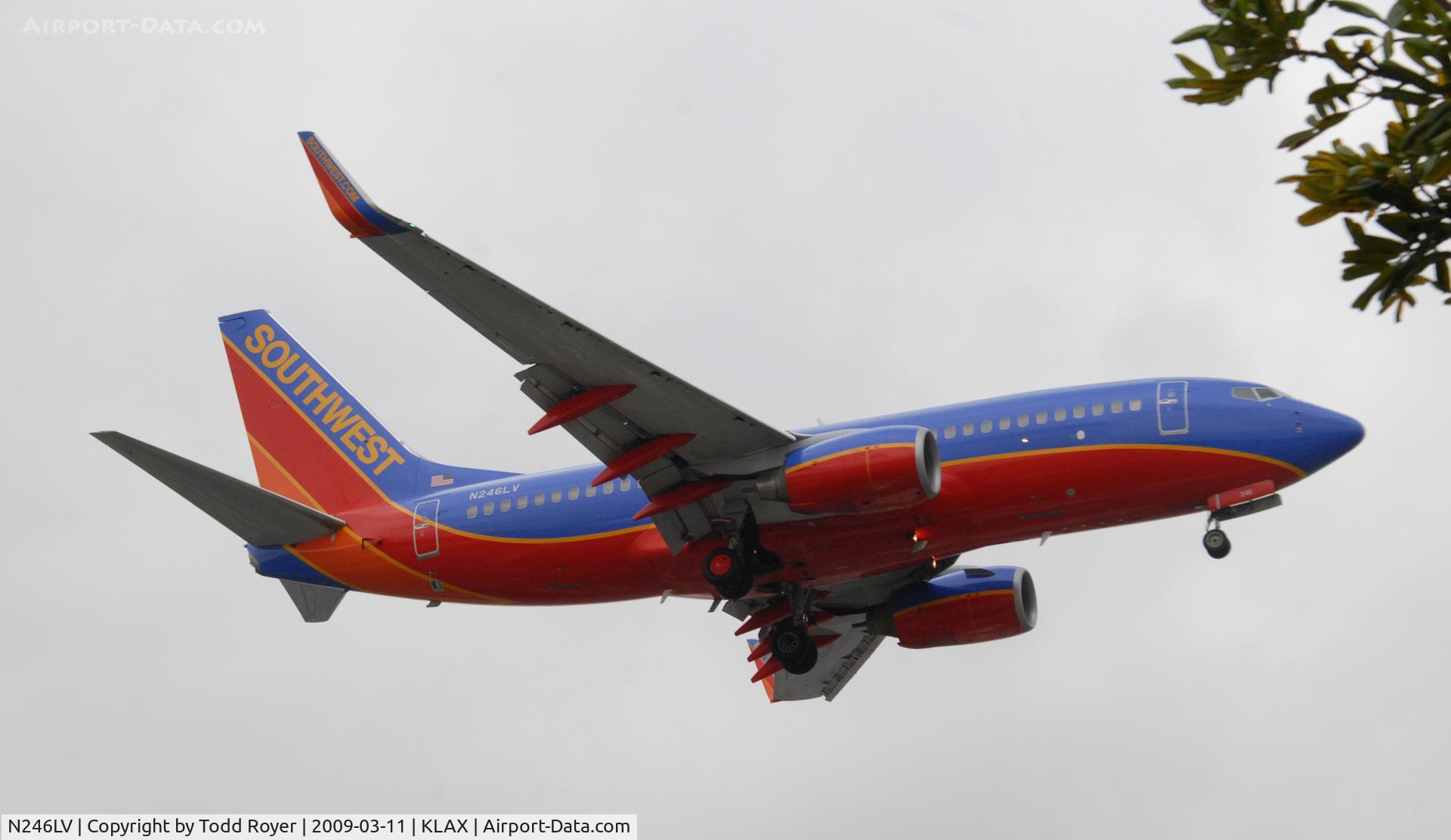N246LV, 2006 Boeing 737-7H4 C/N 32507, Landing 24R at LAX