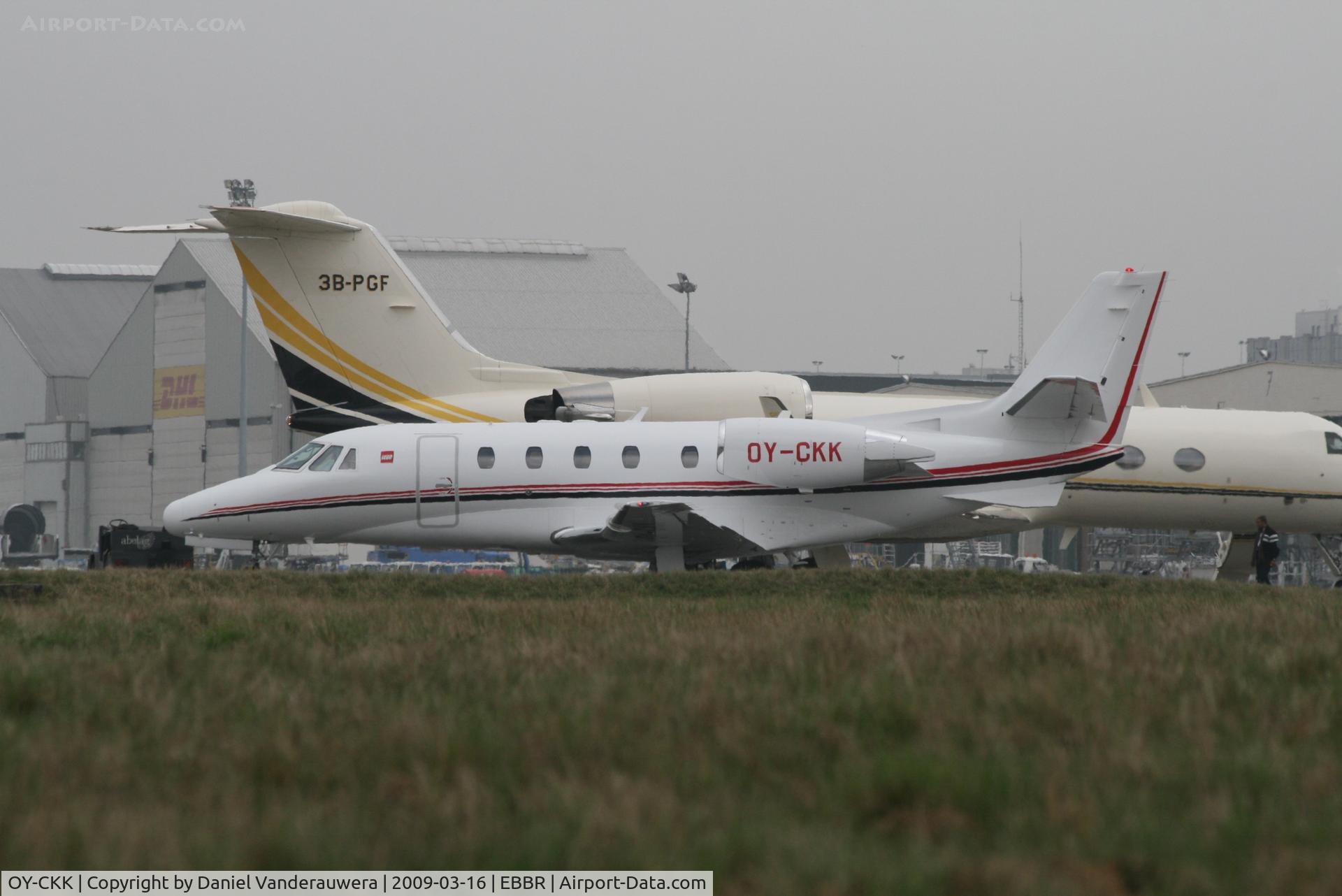 OY-CKK, 2007 Cessna 560 Citation XLS C/N 560-5757, parked on General Aviation apron (Abelag)