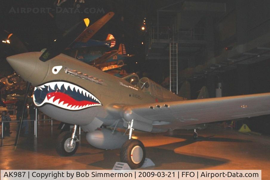 AK987, 1942 Curtiss P-40E Kittyhawk 1A C/N 18731, Curtiss P-40E Warhawk at the USAF Museum in Dayton, Ohio.