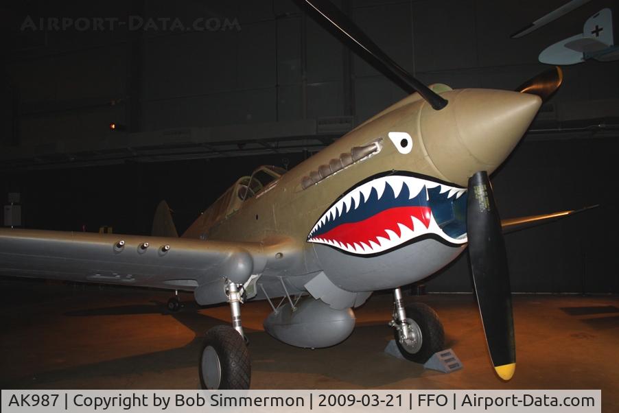 AK987, 1942 Curtiss P-40E Kittyhawk 1A C/N 18731, Curtiss P-40E Warhawk at the USAF Museum in Dayton, Ohio.