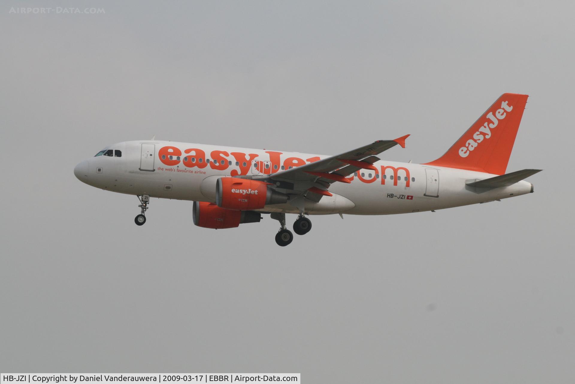 HB-JZI, 2004 Airbus A319-111 C/N 2245, flight EZS1195 is descending to rwy 02
