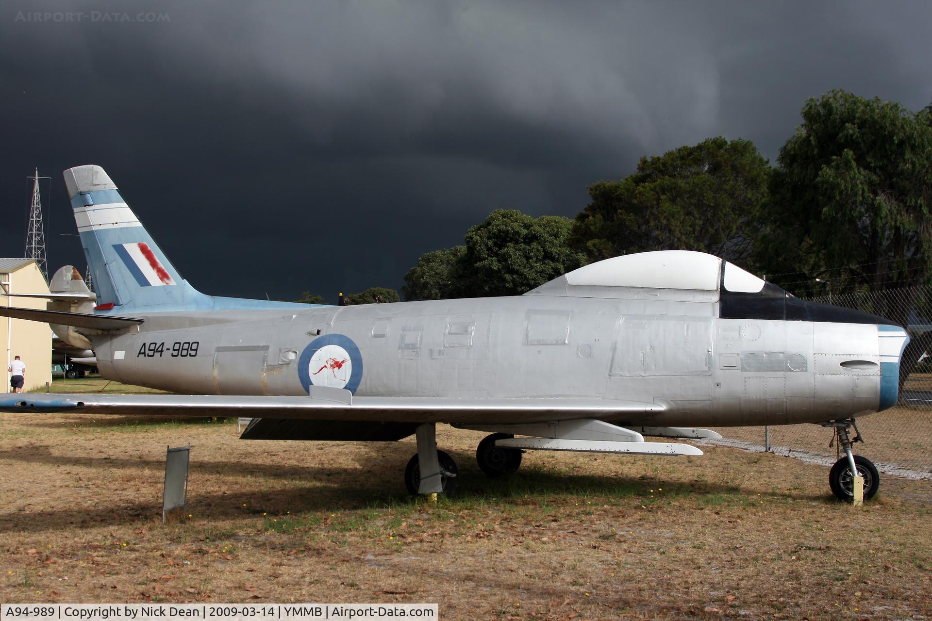 A94-989, Commonwealth CA-27 Sabre Mk30 C/N CA27-89, YMMB (Australian National Aviation Museum)