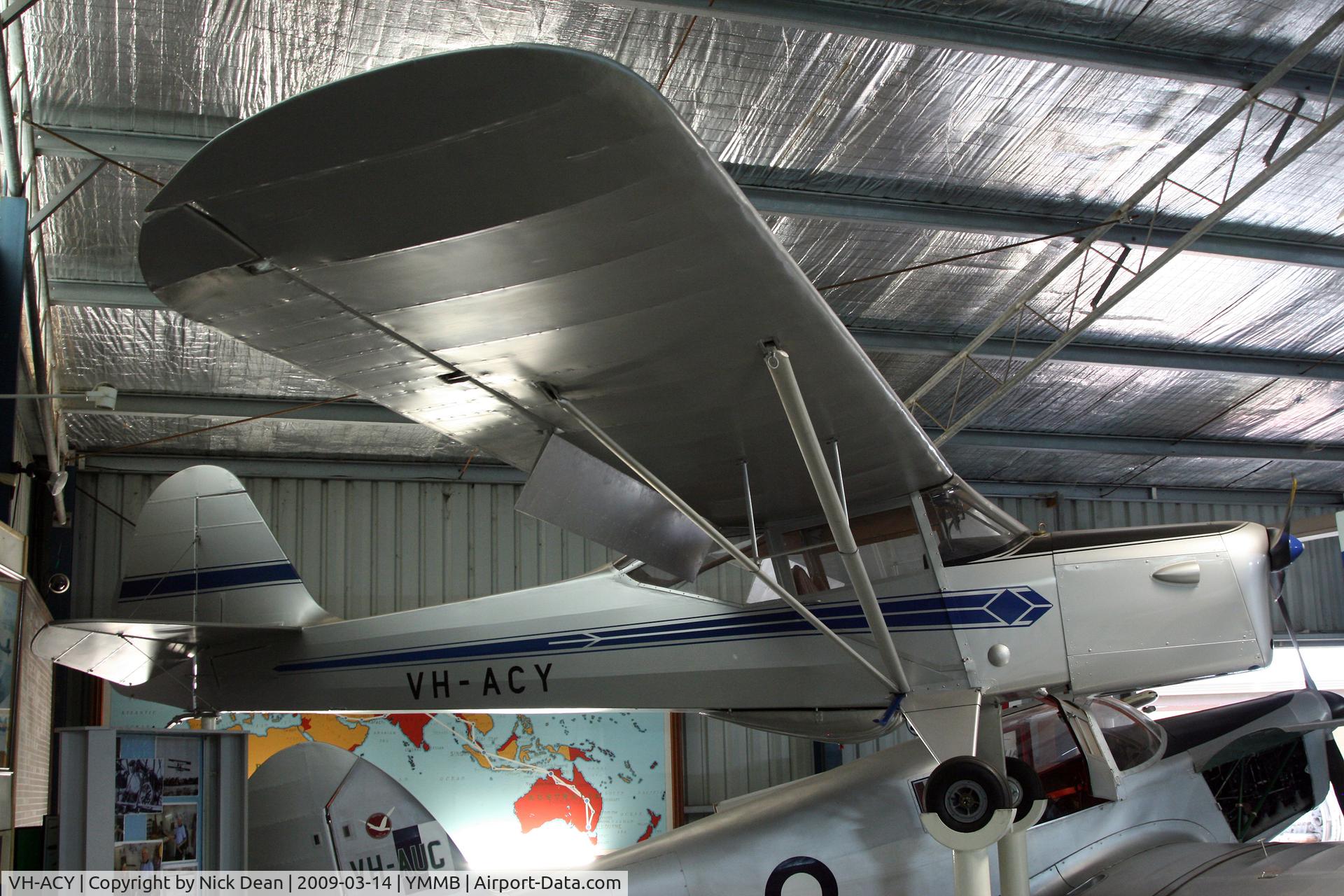 VH-ACY, Auster J-1B Aiglet C/N 2705, YMMB (Australian National Aviation Museum)