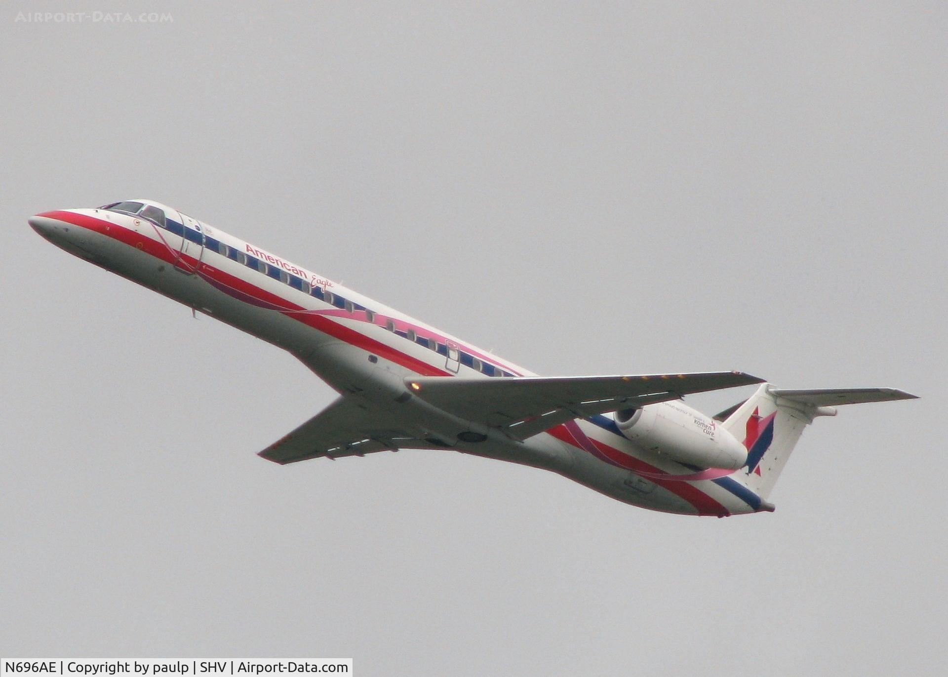 N696AE, 2004 Embraer ERJ-145LR (EMB-145LR) C/N 14500874, Taking off from 14 at Shreveport Regional.