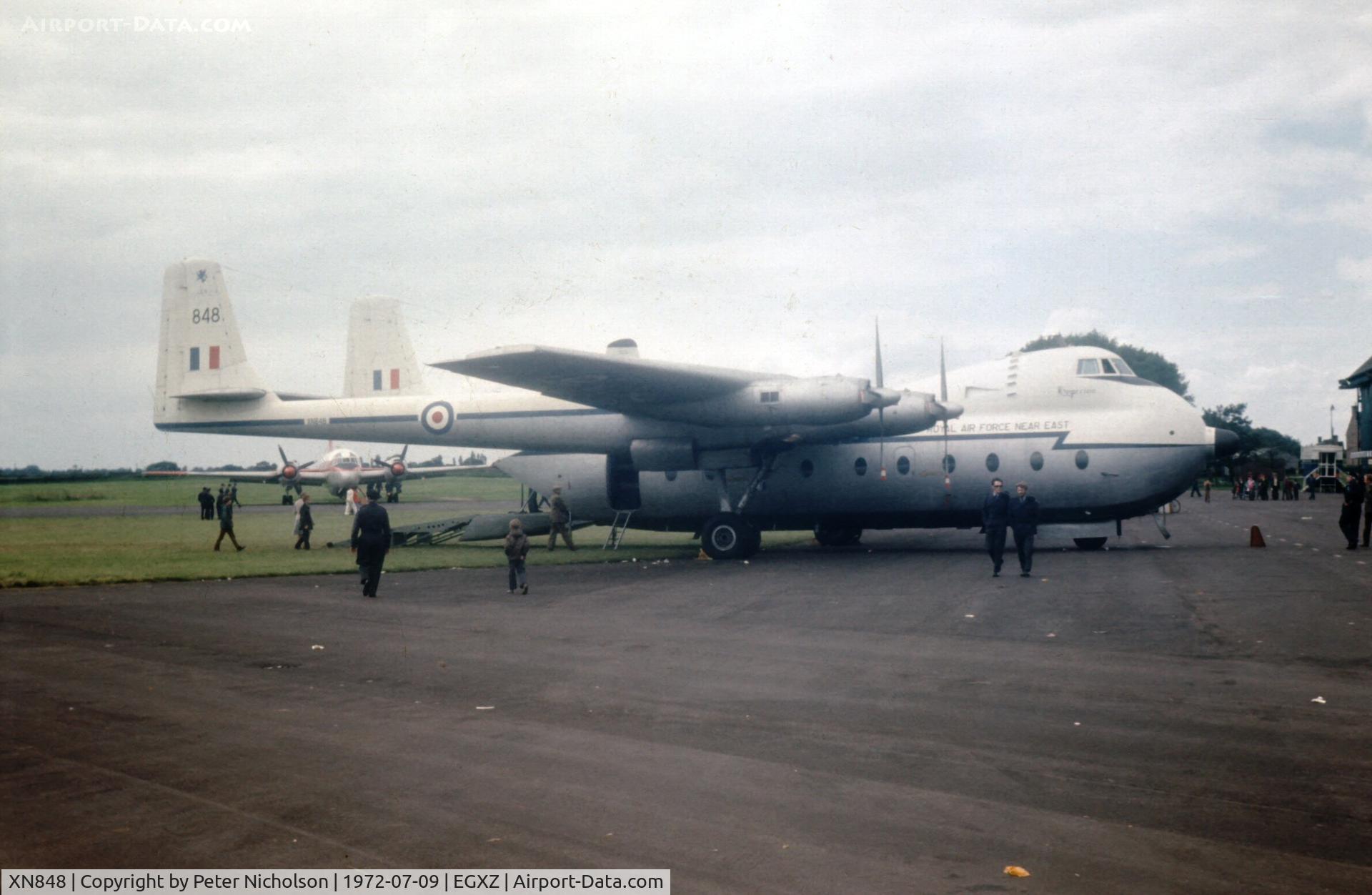 XN848, 1961 Armstrong Whitworth AW-660 Argosy C.1 C/N 6752, Argosy C.1 on display at the 1972 Topcliffe Open Day.