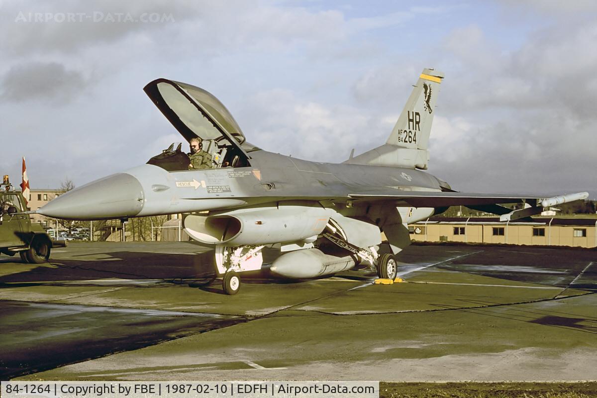 84-1264, 1984 General Dynamics F-16C Fighting Falcon C/N 5C-101, communications checkt at Hahn Air Base