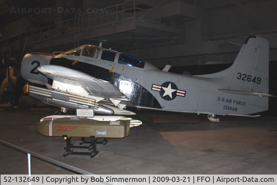 52-132649, 1952 Douglas A-1E Skyraider C/N 9506, 1952 Douglas AD-5 (A-1E) Skyraider at the USAF Museum in Dayton, Ohio.  On 3/10/66, Maj. Bernard Fisher landed this plane in combat to rescue a downed fellow pilot.