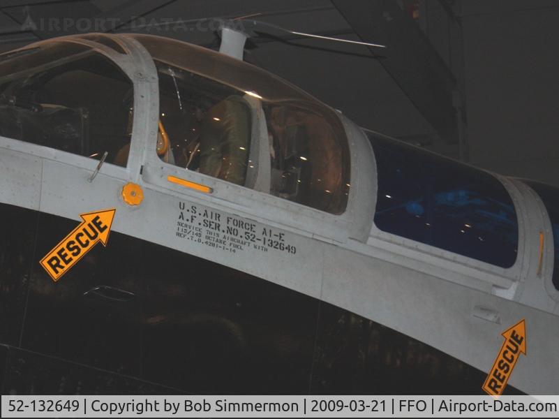 52-132649, 1952 Douglas A-1E Skyraider C/N 9506, 1952 Douglas AD-5 (A-1E) Skyraider at the USAF Museum in Dayton, Ohio.  On 3/10/66, Maj. Bernard Fisher landed this plane in combat to rescue a downed fellow pilot.