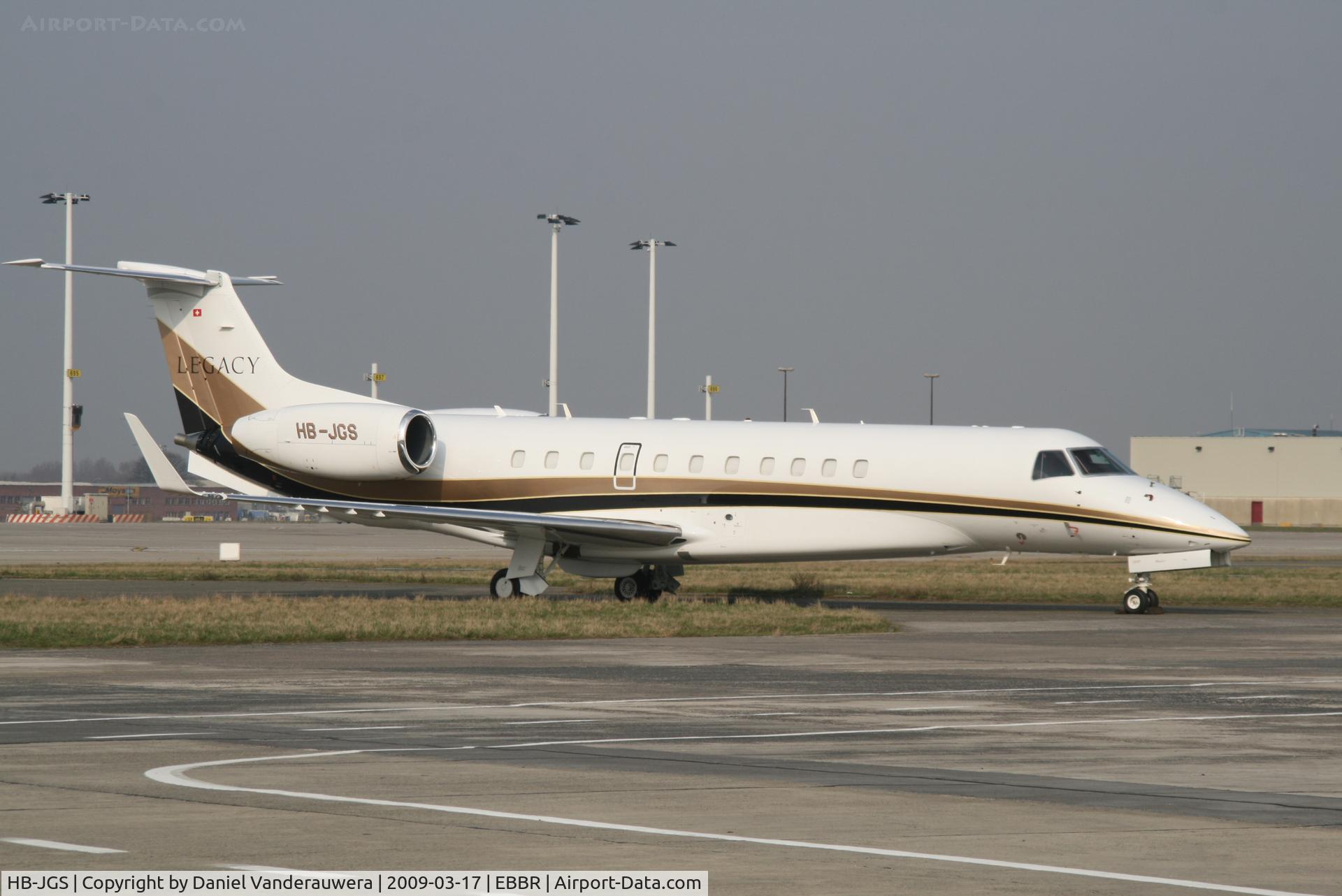 HB-JGS, 2005 Embraer EMB-135BJ Legacy C/N 14500854, parked on General Aviation apron