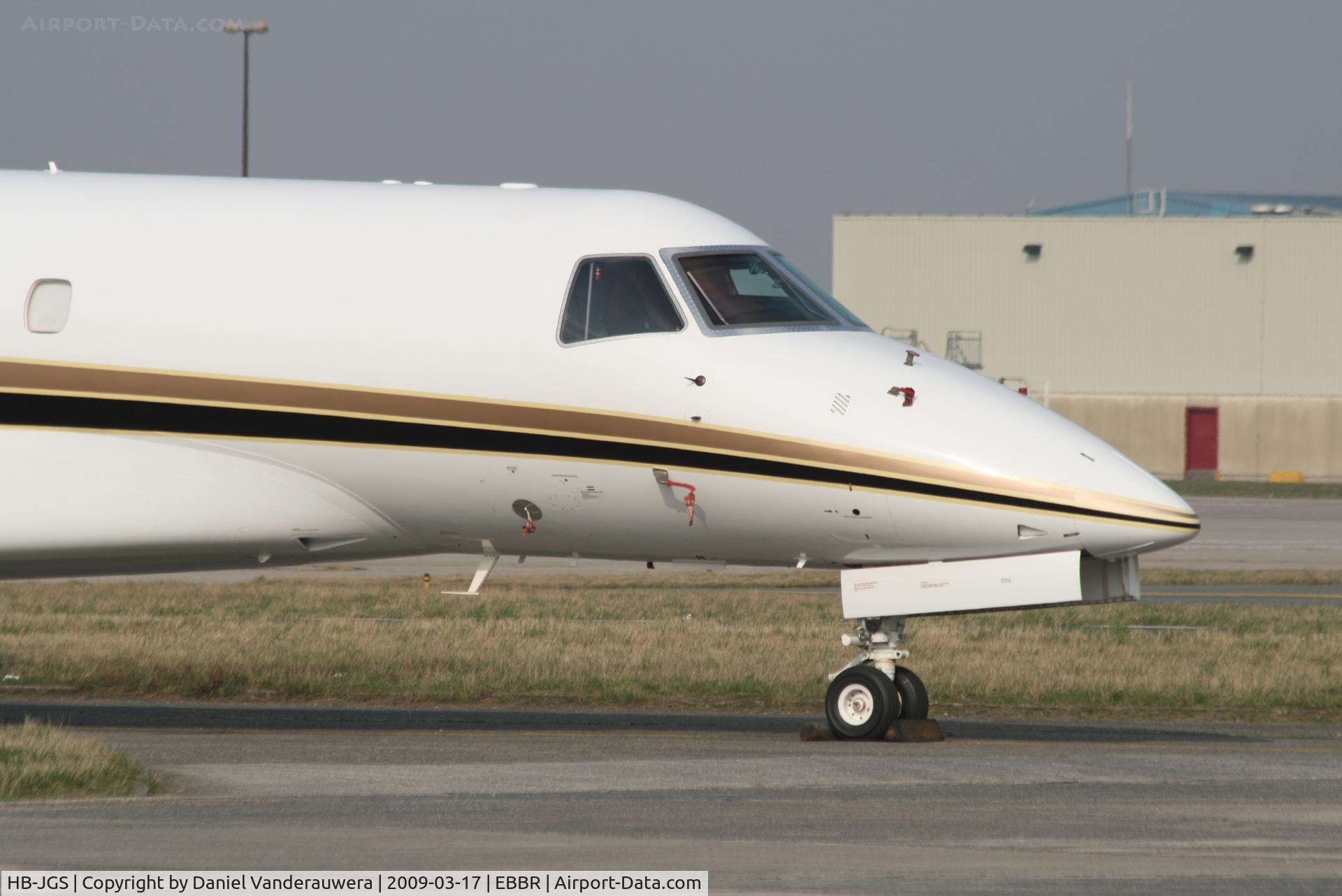 HB-JGS, 2005 Embraer EMB-135BJ Legacy C/N 14500854, parked on General Aviation apron (Abelag)