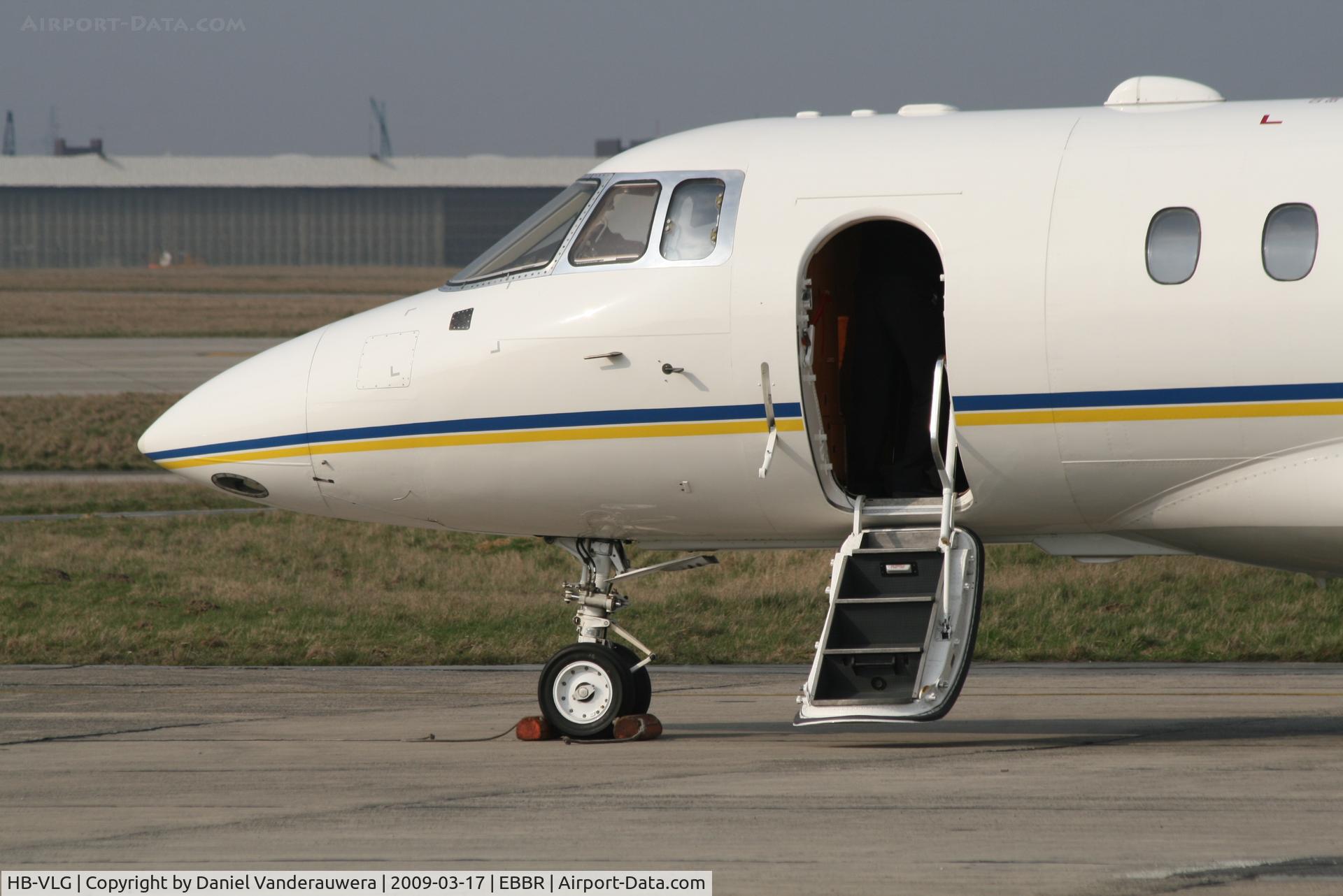 HB-VLG, Raytheon Hawker 800A C/N 258265, parked on General Aviation apron (Abelag)