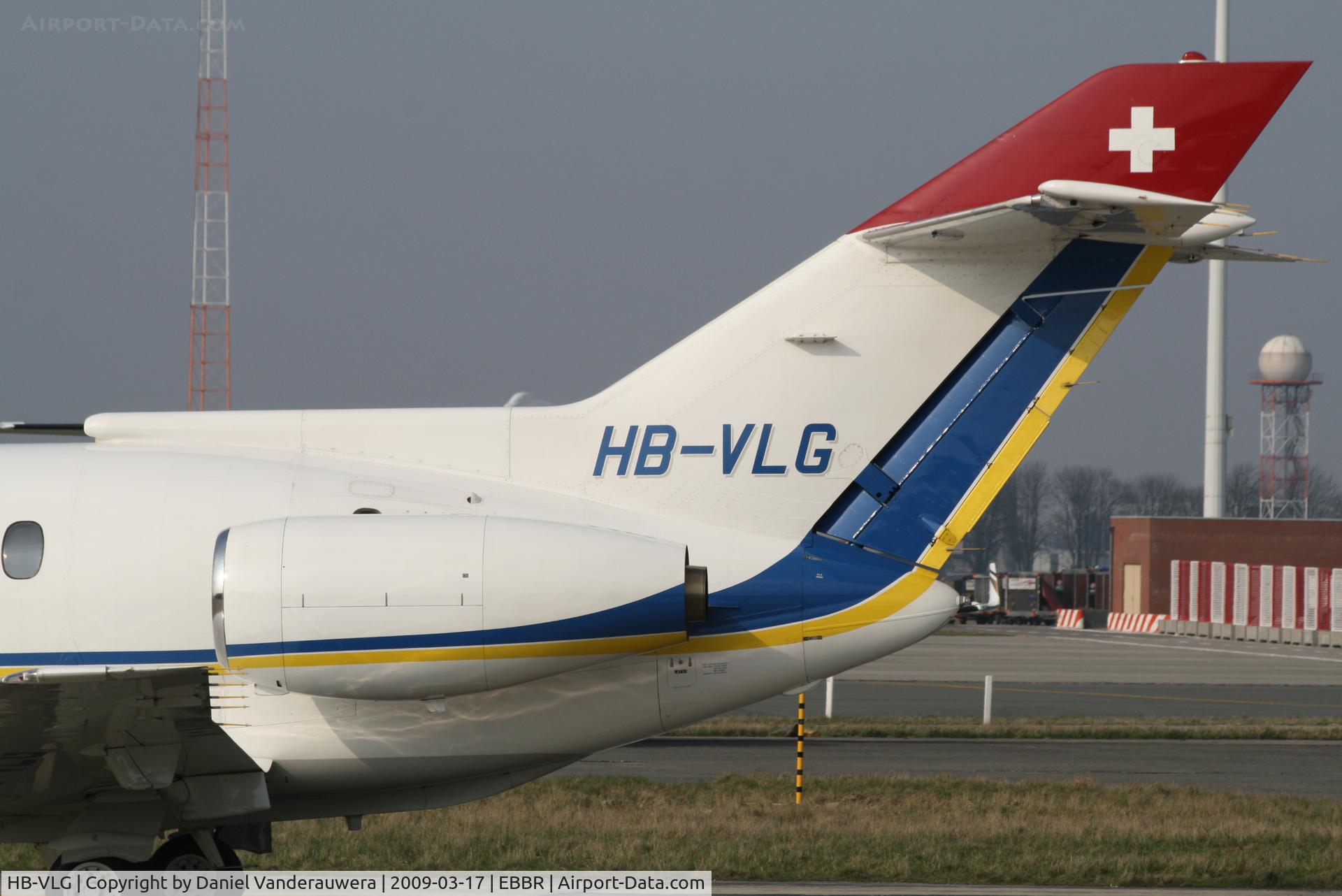 HB-VLG, Raytheon Hawker 800A C/N 258265, parked on General Aviation apron (Abelag)
