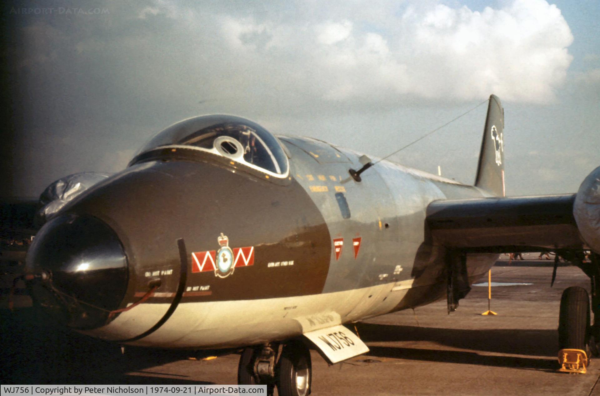 WJ756, 1954 English Electric Canberra E.15 C/N Not found WJ756, Another view of 98 Squadron's Canberra E.15 at the 1974 RAF Finningley Airshow.