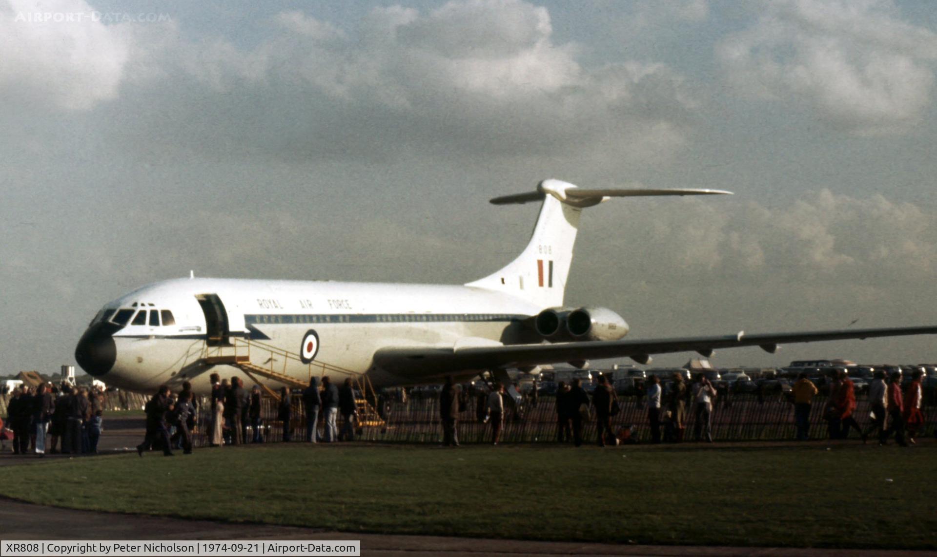 XR808, 1966 Vickers VC10 C.1 C/N 828, VC-10 C.1, named Kenneth Campbell VC, of 10 Squadron in the static park of the 1974 RAF Finningley Airshow.