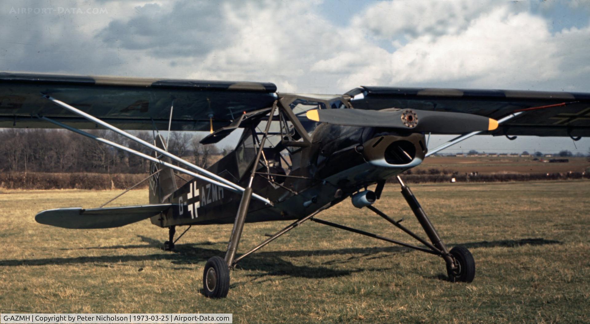 G-AZMH, 1951 Morane-Saulnier MS-500 Criquet C/N 637, Another view of the Criquet, resembling a Fiesler Storch, at the Old Warden show in the Spring of 1973.