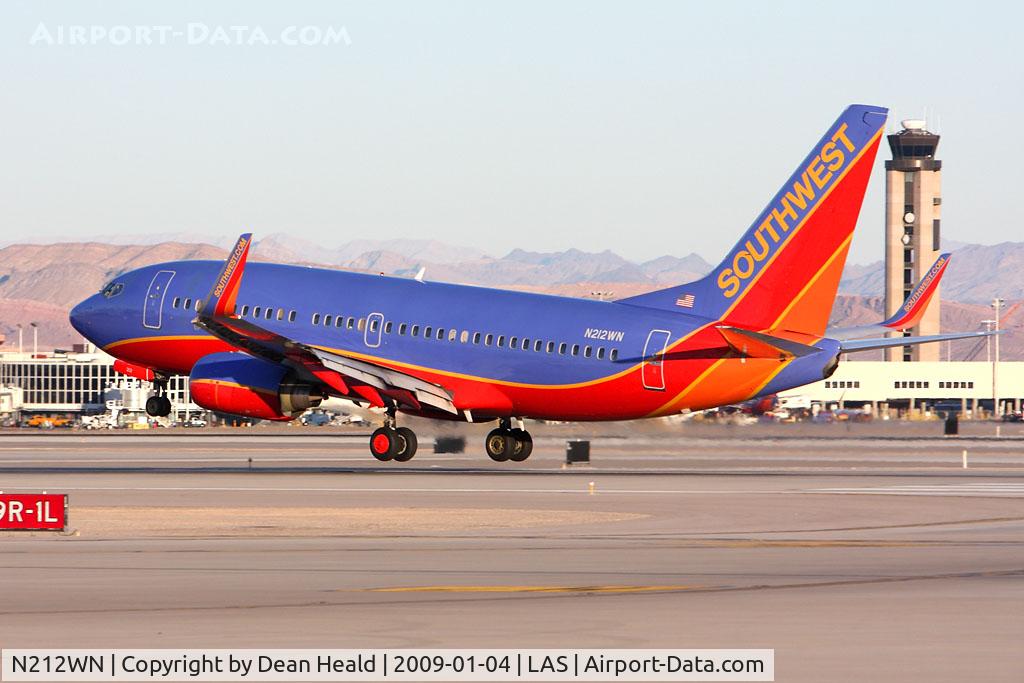 N212WN, 2005 Boeing 737-7H4 C/N 32485, Southwest Airlines N212WN (FLT SWA1234) from San Jose Int'l (KSJC) landing on RWY 1L.