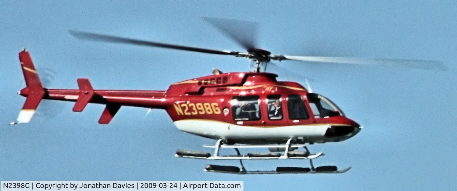 N2398G, Bell 407 C/N 53414, This helicopter flew under and then over the Golden Gate Bridge as I walking across it.
