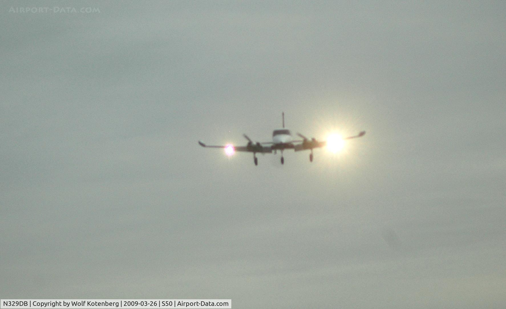 N329DB, 1964 Cessna 320B Skyknight C/N 320B0015, on final, runway 34