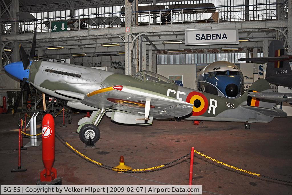 SG-55, 1948 Supermarine 379 Spitfire FR.14C C/N 6S/649170, at Museum, Brussels