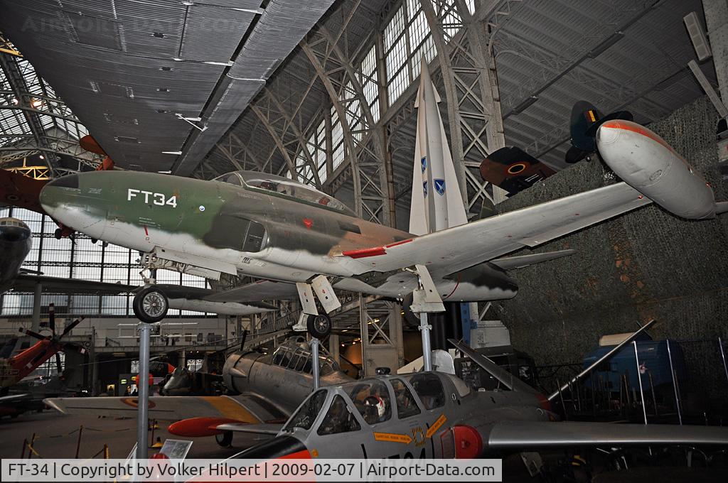 FT-34, 1955 Lockheed T-33A Shooting Star C/N 580-9584, at Museum, Brussels