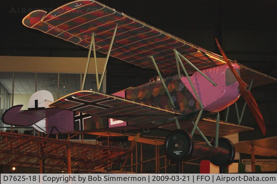 D7625-18, 1918 Fokker D-VII C/N Not found D1875-18, Fokker D.VII Replica at the USAF Museum in Dayton, Ohio
