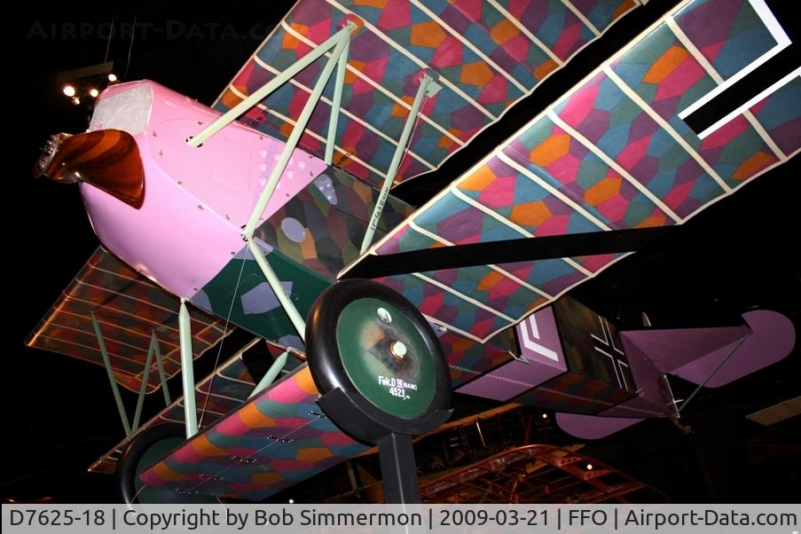 D7625-18, 1918 Fokker D-VII C/N Not found D1875-18, Fokker D.VII Replica at the USAF Museum in Dayton, Ohio