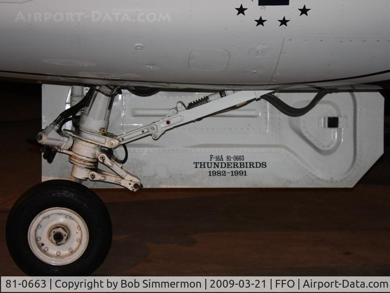81-0663, 1981 General Dynamics F-16A Fighting Falcon C/N 61-344, 1981 General Dynamics F-16A Fighting Falcon at the USAF Museum in Dayton, Ohio.  This is one of the first F-16's used by the Thunderbirds.