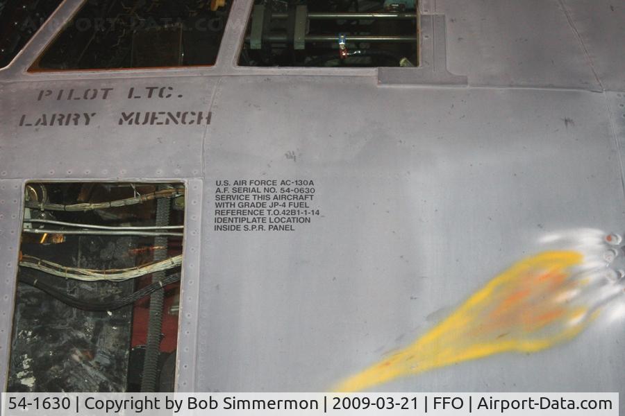 54-1630, 1954 Lockheed AC-130A-LM Hercules C/N 182-3017, 1954 Lockheed AC-130A Spectre, a Desert Strom veteran, at the USAF Museum in Dayton, Ohio.