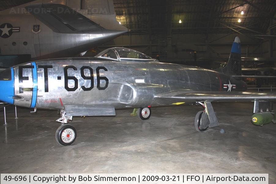 49-696, 1949 Lockheed F-80C-10-LO Shooting Star C/N 080-2340, 1949 Lockheed F-80C Shooting Star at the USAF Museum in Dayton, Ohio.