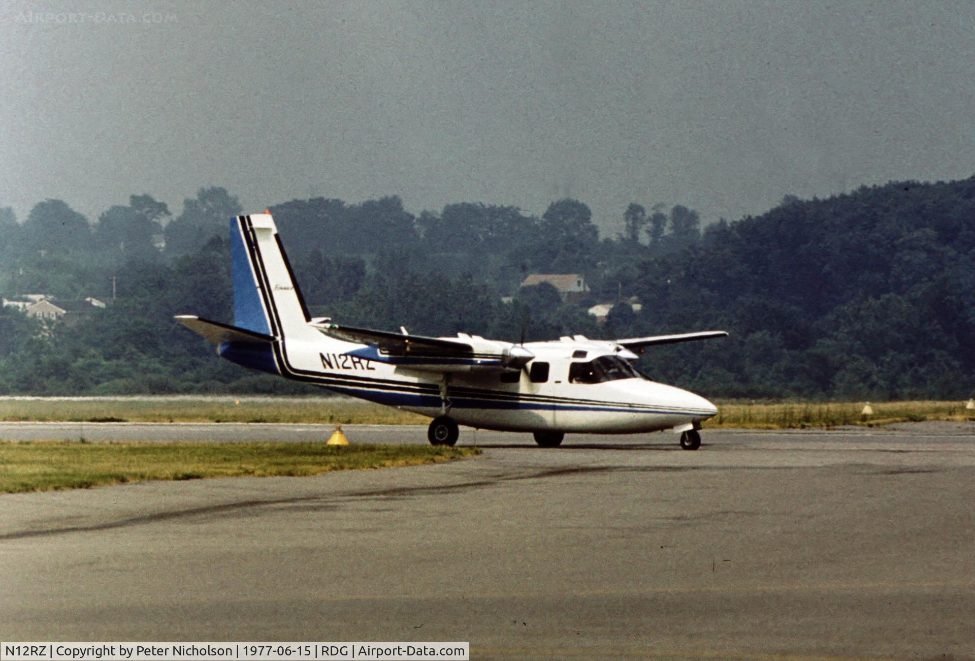 N12RZ, Rockwell International 500-S C/N 3291, Shrike Commander 500 arriving for the 1977 Reading Airshow.