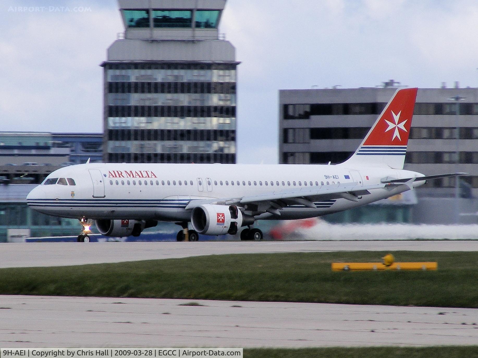 9H-AEI, 2004 Airbus A320-214 C/N 2189, Air Malta A319 9H-AEI making an emergency landing with all the fire trucks in attendance