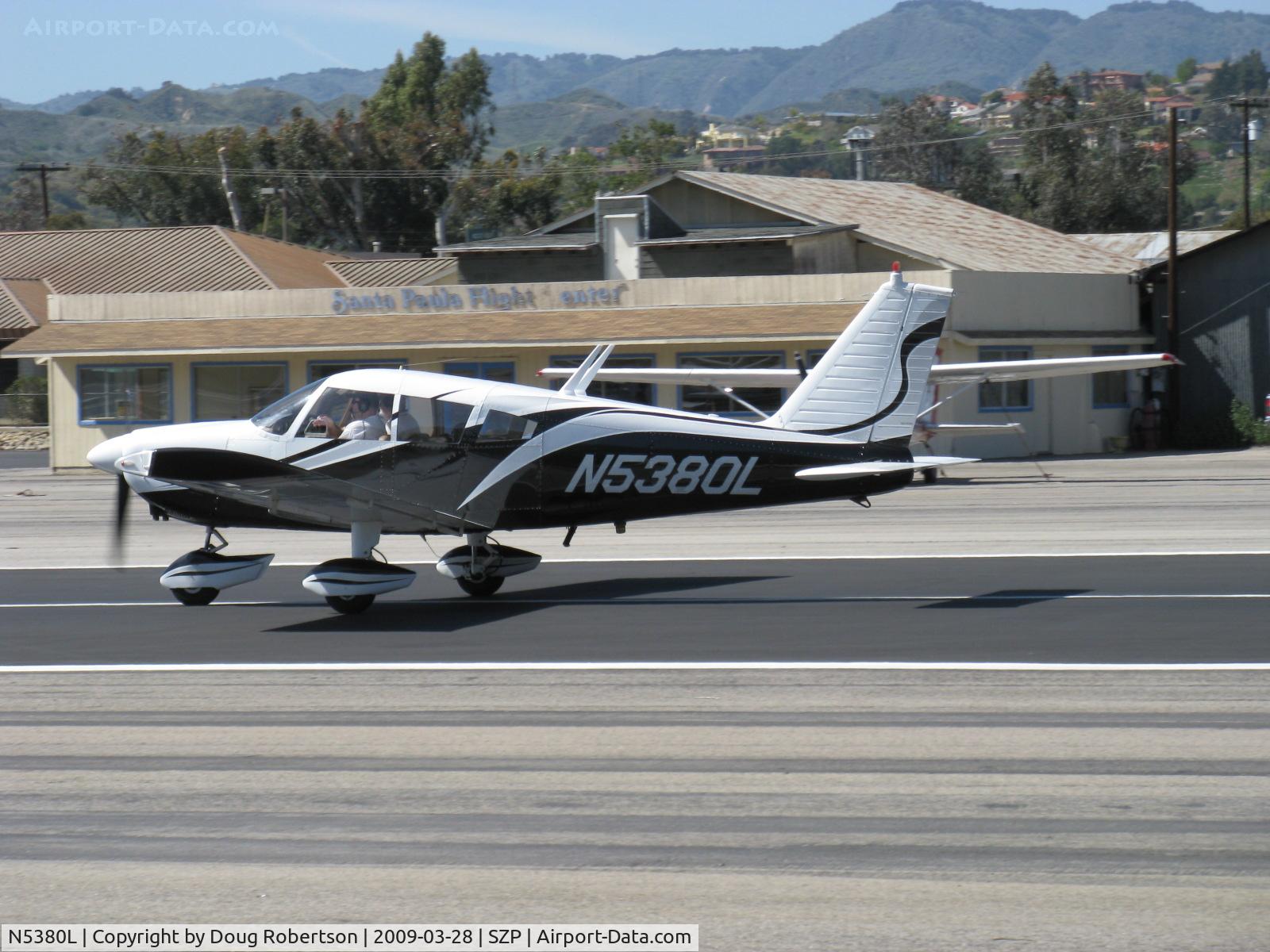 N5380L, 1968 Piper PA-28-180 C/N 28-4687, 1968 Piper PA-28-180 CHEROKEE, Lycoming  O&VO-360 180 Hp, takeoff Runway 22