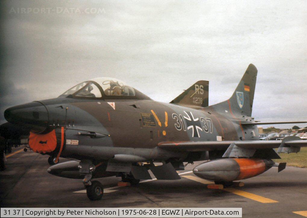 31 37, Fiat G-91R/3 C/N D405, G-91R-3, affectionally known as Gina, of LKG-43 at the 1975 Alconbury Open Day.