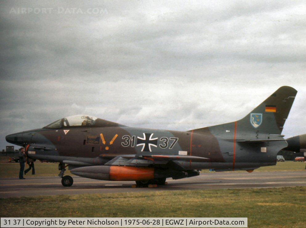 31 37, Fiat G-91R/3 C/N D405, Side view of the Luftwaffe's LKG-43 Fiat G-91R-3 at the 1975 Alconbury Open Day.