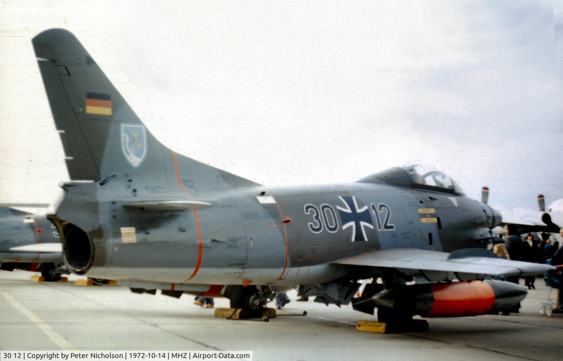30 12, Fiat G-91R/3 C/N 67, Luftwaffe's LKG-43 attended the 1972 Mildenhall Air Show with this G-91R-3.