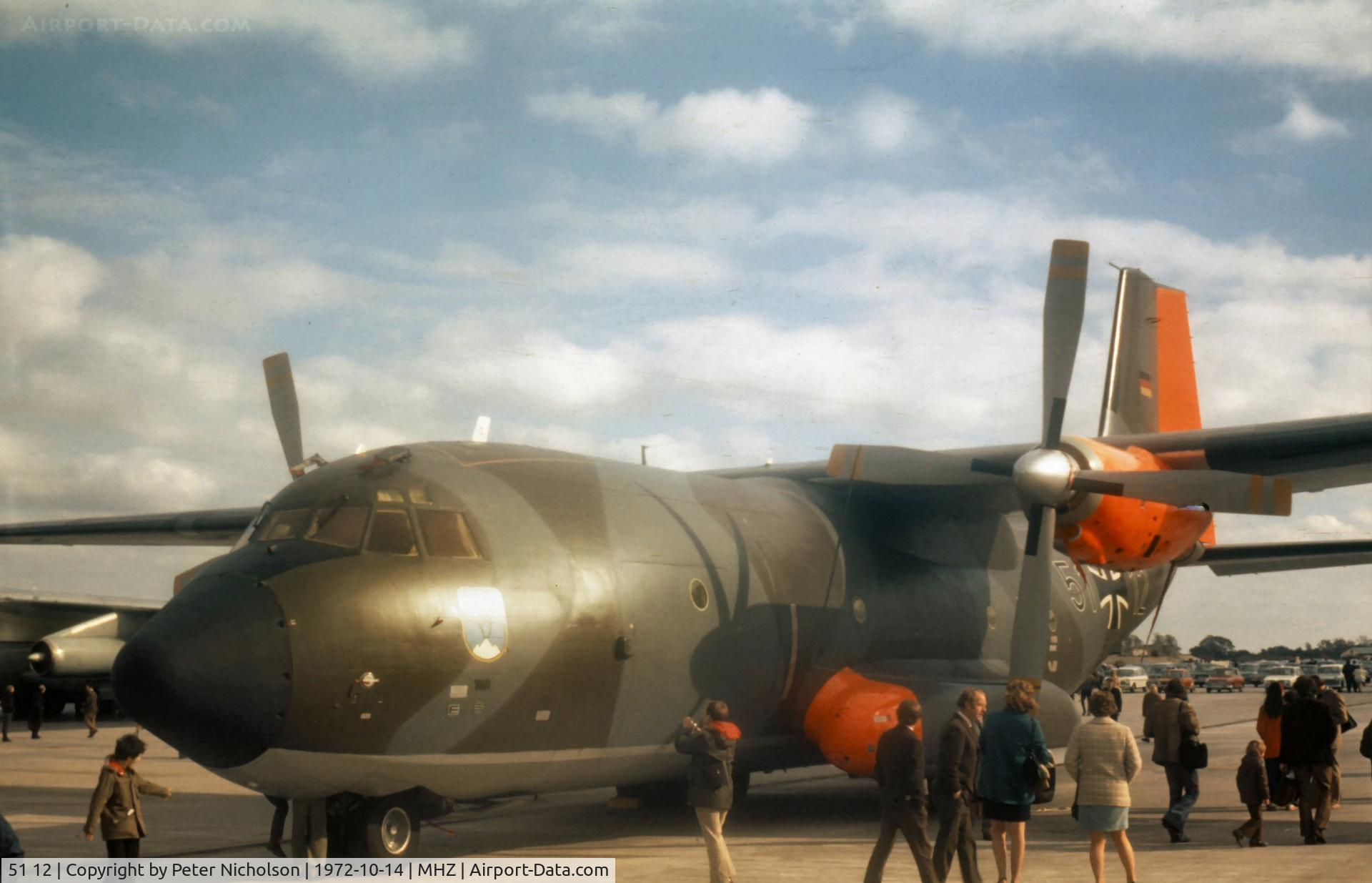 51 12, Transall C-160D C/N D149, C-160D Transall of LTG-61 in the static park at the 1972 Mildenhall Open Day.