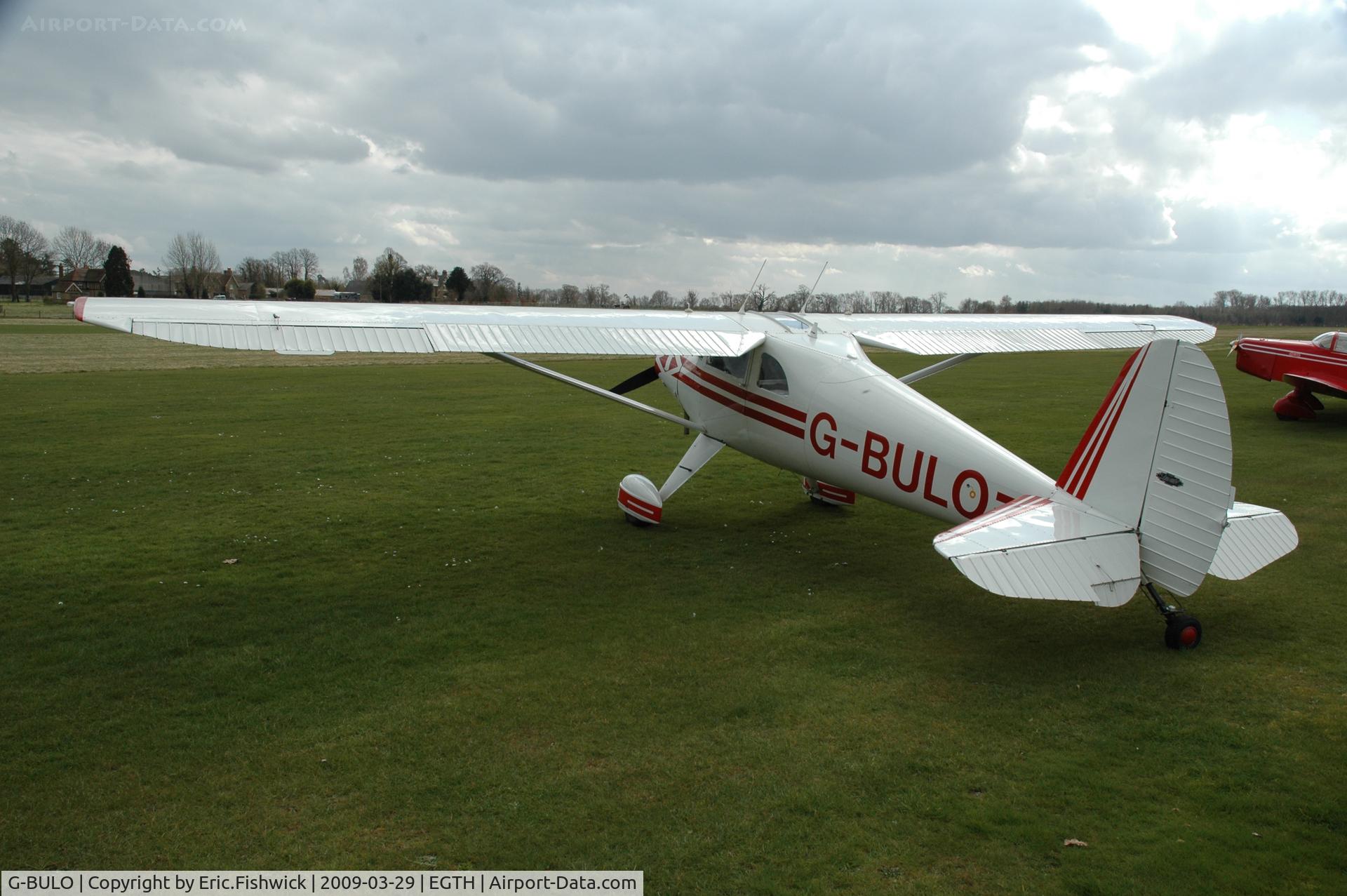 G-BULO, 1946 Luscombe 8F Silvaire C/N 4216, 1. G-BULO visiting Shuttleworth (Old Warden) Aerodrome.